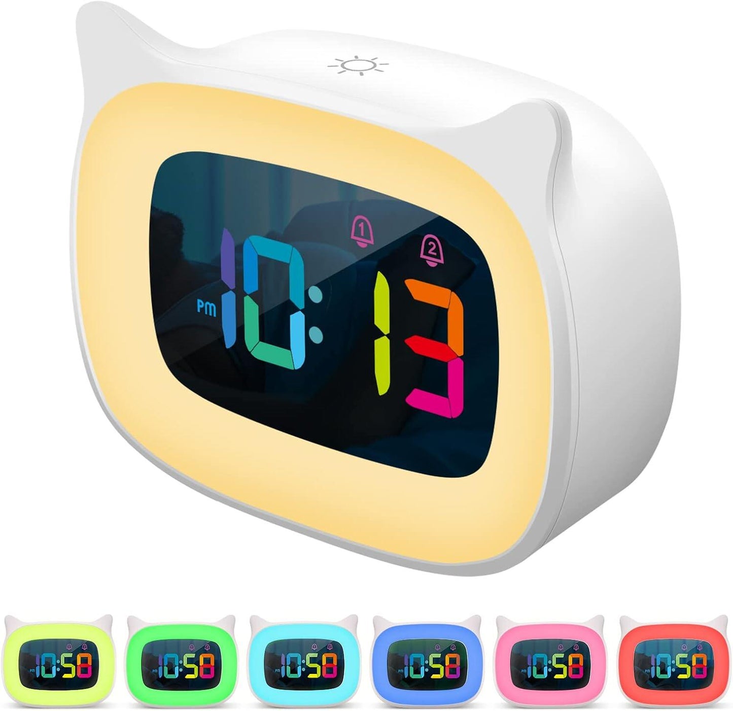Kids Alarm Clock with Night Light & 18 Ringtones