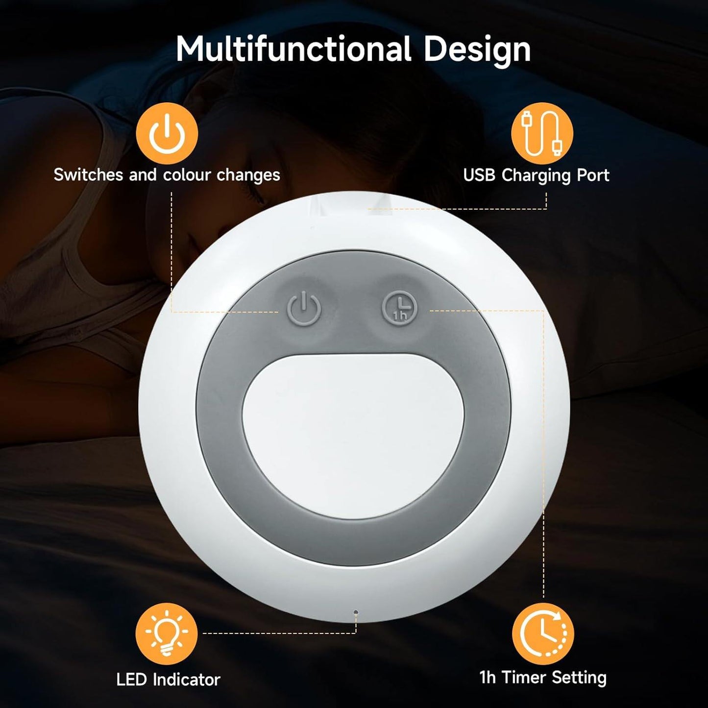 Tyute Baby Night Light, Nursery Night Lamp with 8 RGB Colors Changing