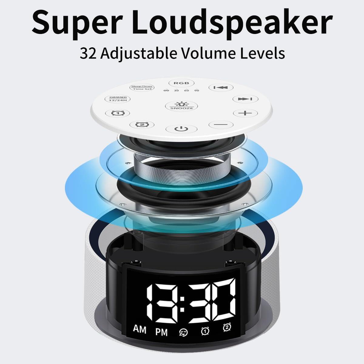 Alarm Clock Sound Machine White Brown Noise Machine
