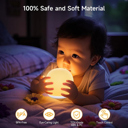 Tyute Baby Night Light, Nursery Night Lamp with 8 RGB Colors Changing