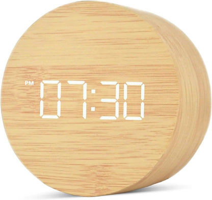 Wooden LED Digital Alarm Clock for Desk