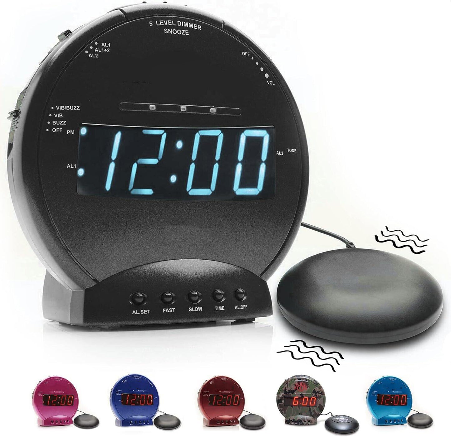 Sonic Bomb Dual Extra Loud Alarm Clock with Bed Shaker
