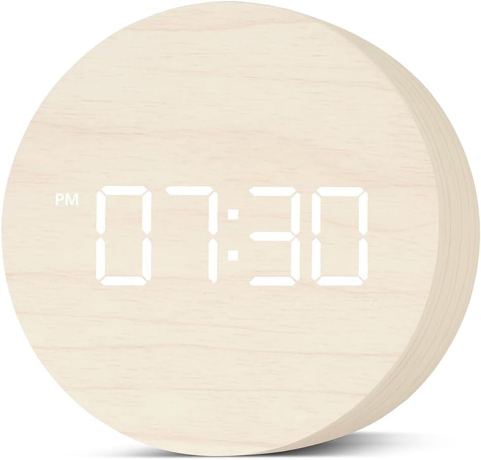 Wooden LED Digital Alarm Clock for Desk