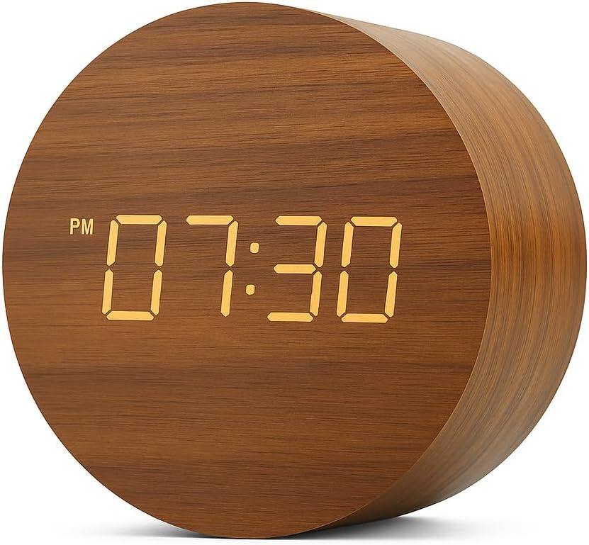 Wooden LED Digital Alarm Clock for Desk