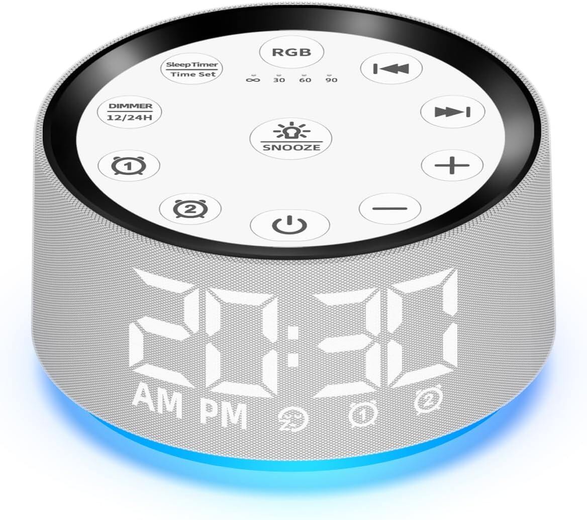 Alarm Clock Sound Machine White Brown Noise Machine