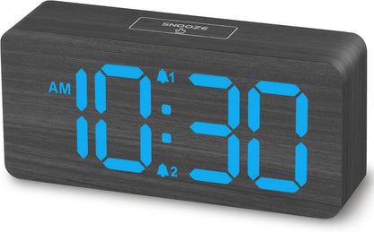 Wooden Digital Alarm Clocks for Bedrooms
