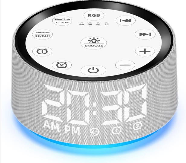 Alarm Clock Sound Machine White Brown Noise Machine