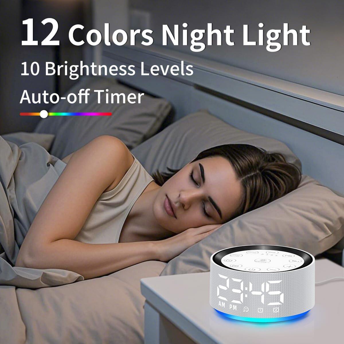 Alarm Clock Sound Machine White Brown Noise Machine
