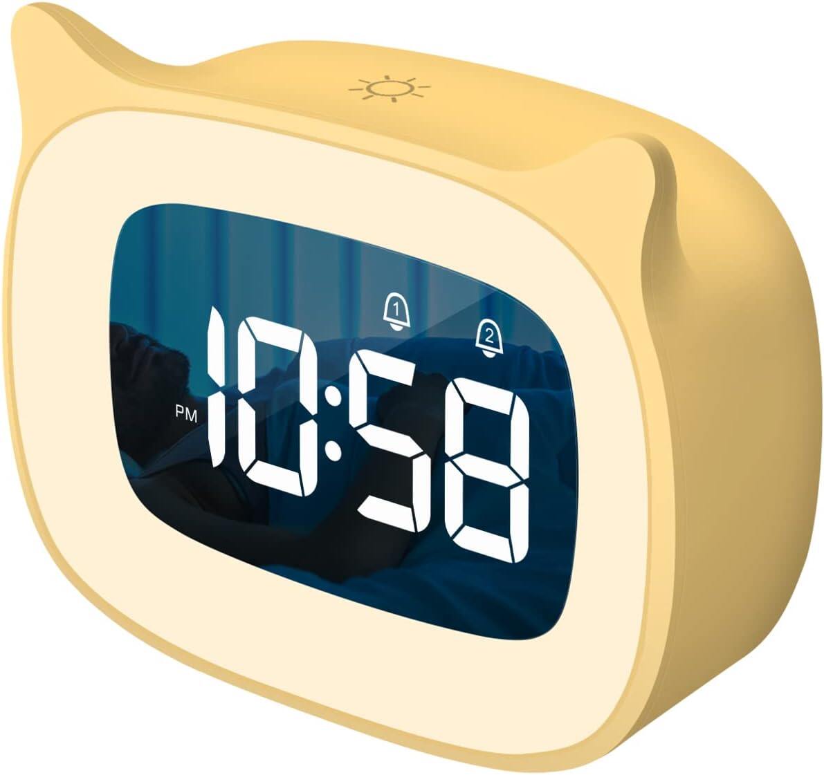 Kids Alarm Clock with Night Light & 18 Ringtones