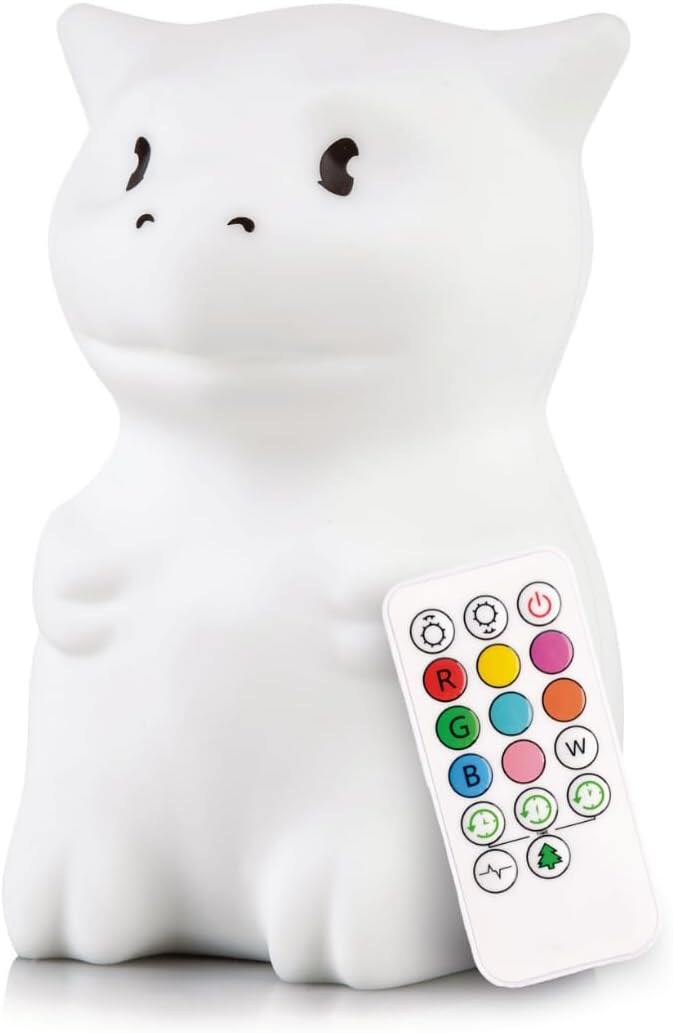 Lumipets Clive The Cat Squishy Silicone Night Light for Kids
