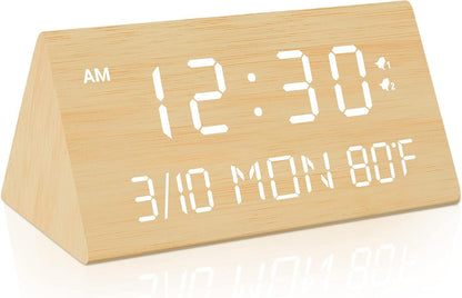 Wooden Digital Alarm Clock